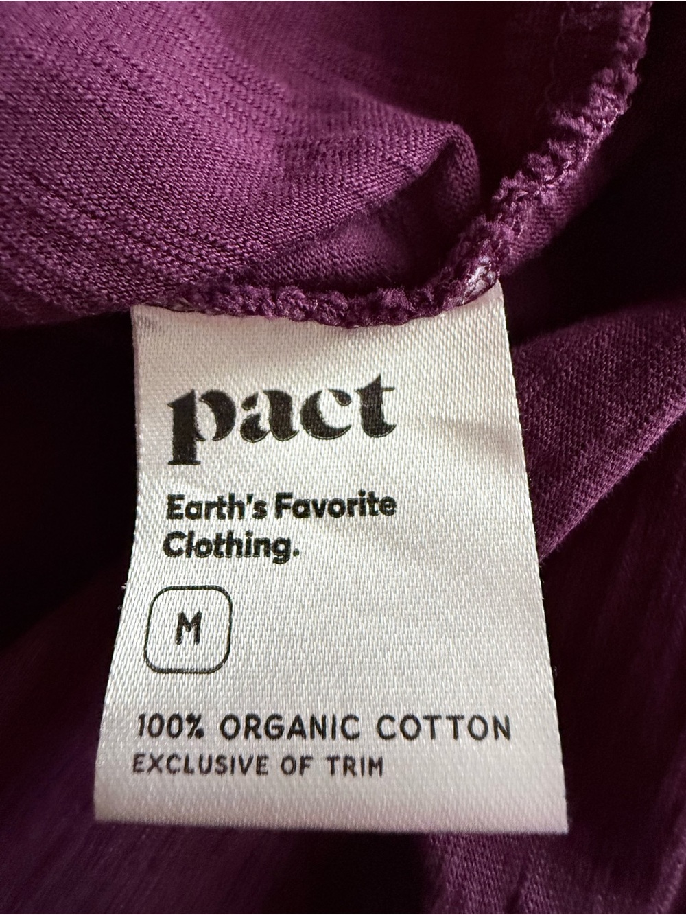 Pact Organic Tie Waist Dress Cotton Slub Purple Womens M Pockets 3/4 Sleeve Soft - Picture 7 of 12